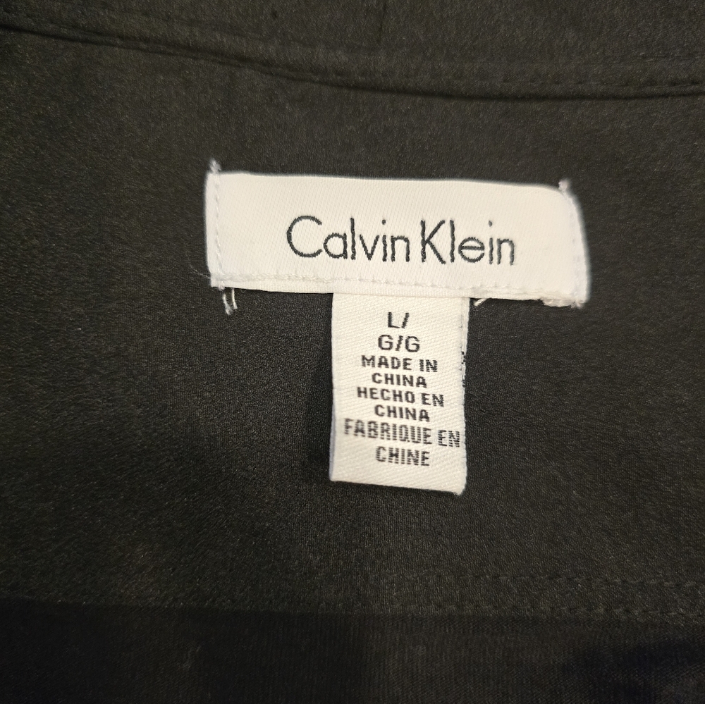 Calvin Klein Black Short Sleeve Blouse, Size L - Picture 2 of 9